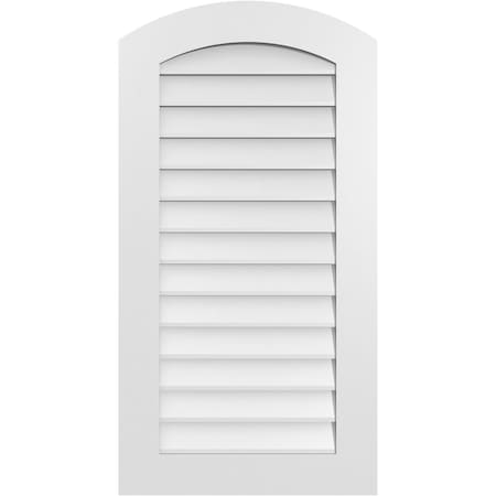 Ekena Millwork Arch Top Surface Mount PVC Gable Vent: Functional, w/ 3-1/2"W x 1"P Standard Frame, 22"W x 42"H GVPAR22X4201SF